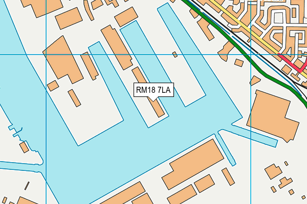 RM18 7LA map - OS VectorMap District (Ordnance Survey)