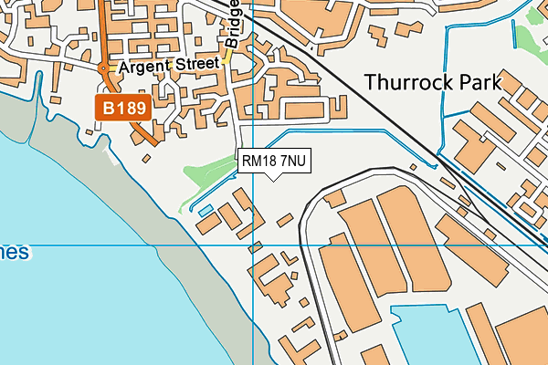 RM18 7NU map - OS VectorMap District (Ordnance Survey)