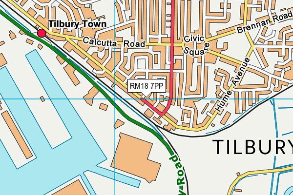 RM18 7PP map - OS VectorMap District (Ordnance Survey)