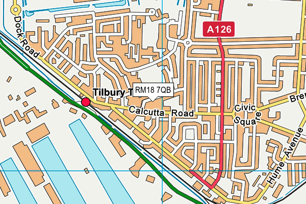 Lansdowne Primary Academy map (RM18 7QB) - OS VectorMap District (Ordnance Survey)