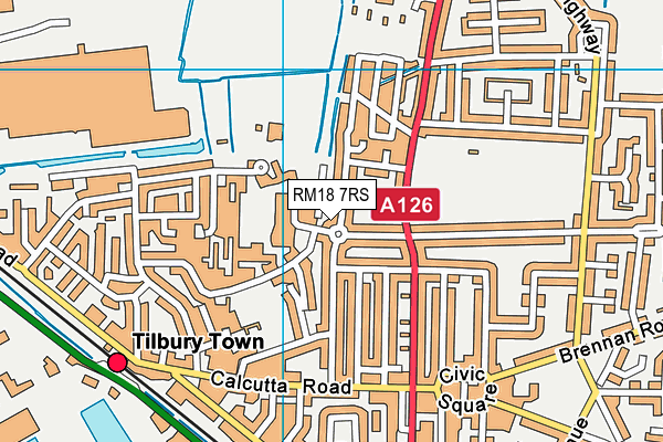 RM18 7RS map - OS VectorMap District (Ordnance Survey)