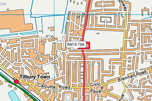 RM18 7SA map - OS VectorMap District (Ordnance Survey)