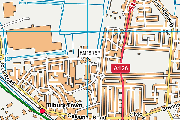 RM18 7SP map - OS VectorMap District (Ordnance Survey)