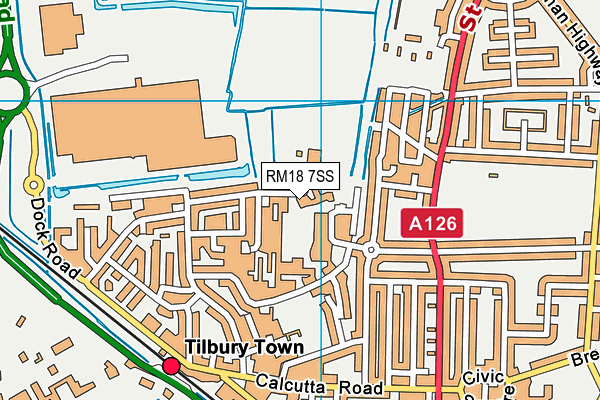 RM18 7SS map - OS VectorMap District (Ordnance Survey)