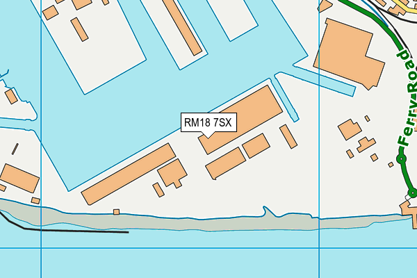 RM18 7SX map - OS VectorMap District (Ordnance Survey)