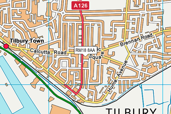 Tilbury Community Association map (RM18 8AA) - OS VectorMap District (Ordnance Survey)