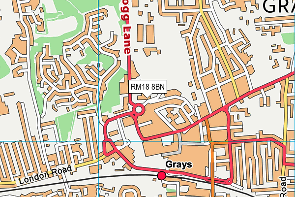 RM18 8BN map - OS VectorMap District (Ordnance Survey)