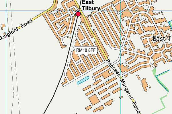 RM18 8FF map - OS VectorMap District (Ordnance Survey)