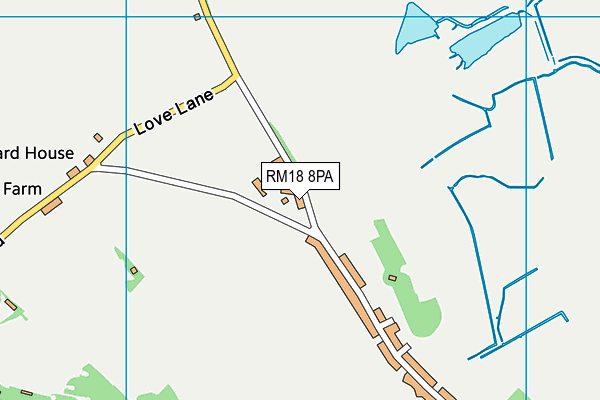 RM18 8PA map - OS VectorMap District (Ordnance Survey)