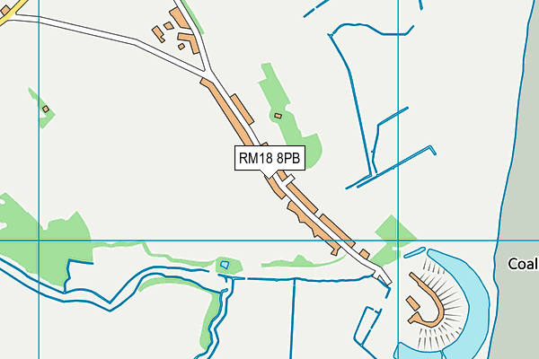 RM18 8PB map - OS VectorMap District (Ordnance Survey)