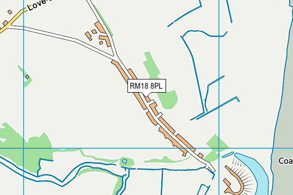 RM18 8PL map - OS VectorMap District (Ordnance Survey)
