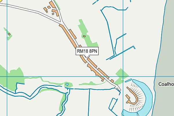 RM18 8PN map - OS VectorMap District (Ordnance Survey)