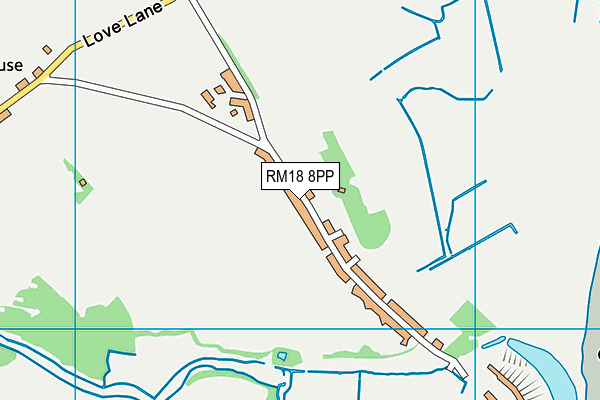 RM18 8PP map - OS VectorMap District (Ordnance Survey)