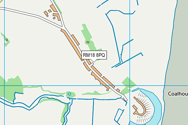 RM18 8PQ map - OS VectorMap District (Ordnance Survey)