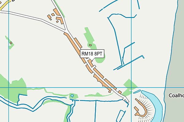 RM18 8PT map - OS VectorMap District (Ordnance Survey)