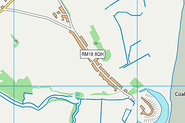 RM18 8QH map - OS VectorMap District (Ordnance Survey)