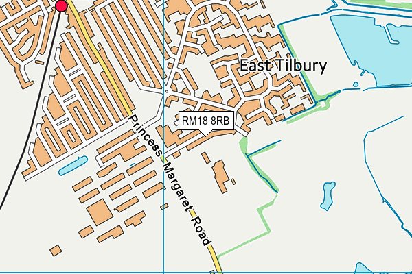 RM18 8RB map - OS VectorMap District (Ordnance Survey)