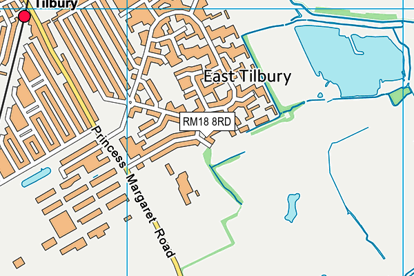 RM18 8RD map - OS VectorMap District (Ordnance Survey)