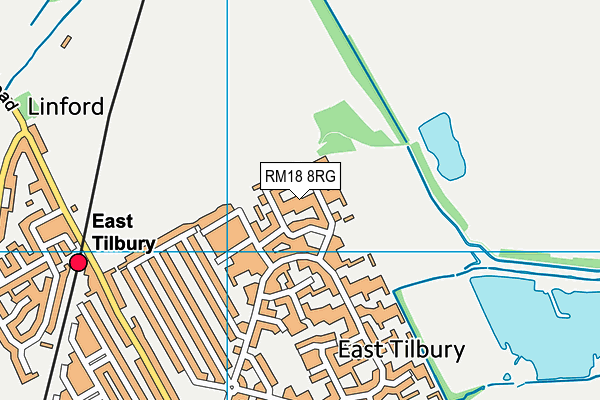 RM18 8RG map - OS VectorMap District (Ordnance Survey)