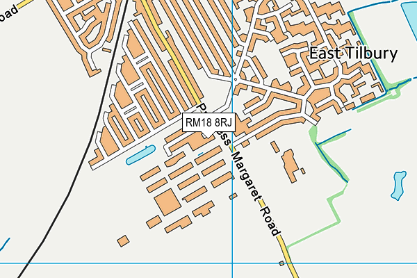 RM18 8RJ map - OS VectorMap District (Ordnance Survey)