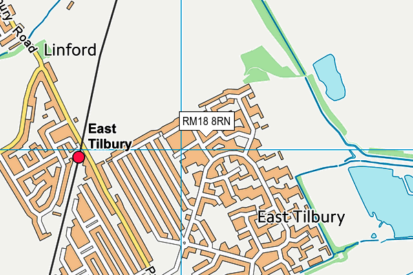 RM18 8RN map - OS VectorMap District (Ordnance Survey)