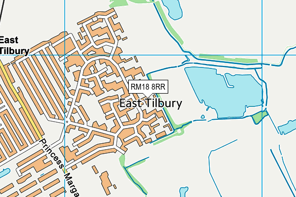 RM18 8RR map - OS VectorMap District (Ordnance Survey)