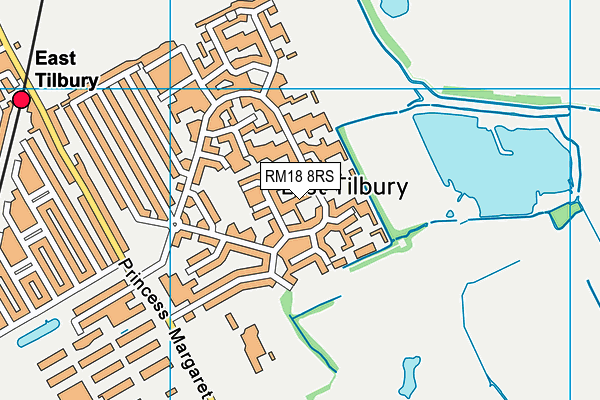 RM18 8RS map - OS VectorMap District (Ordnance Survey)