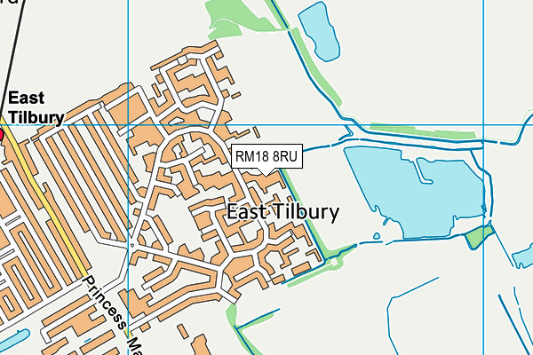 RM18 8RU map - OS VectorMap District (Ordnance Survey)