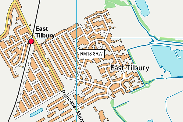 RM18 8RW map - OS VectorMap District (Ordnance Survey)