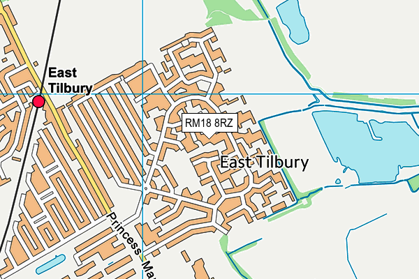 RM18 8RZ map - OS VectorMap District (Ordnance Survey)