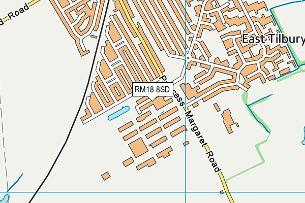 RM18 8SD map - OS VectorMap District (Ordnance Survey)