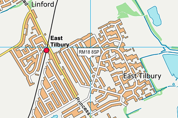 RM18 8SP map - OS VectorMap District (Ordnance Survey)