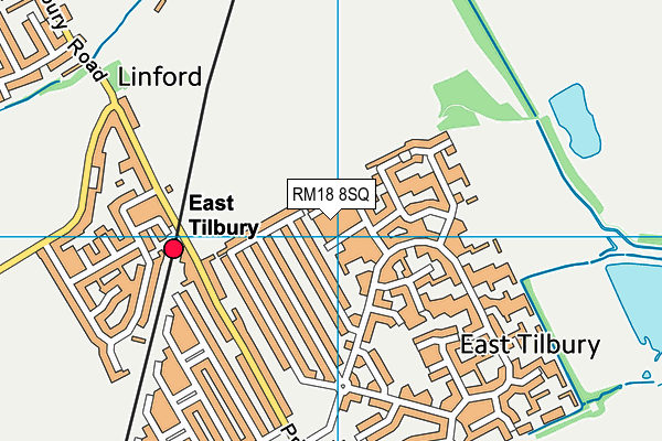 RM18 8SQ map - OS VectorMap District (Ordnance Survey)