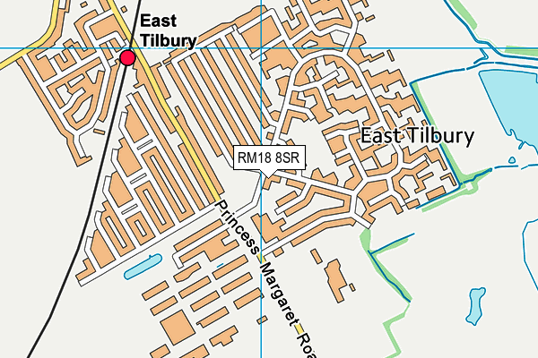 RM18 8SR map - OS VectorMap District (Ordnance Survey)