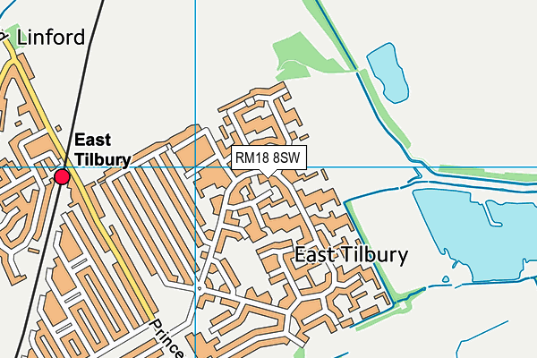 RM18 8SW map - OS VectorMap District (Ordnance Survey)