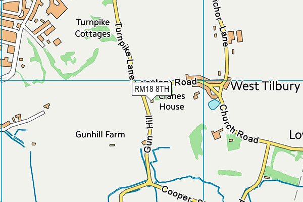 RM18 8TH map - OS VectorMap District (Ordnance Survey)