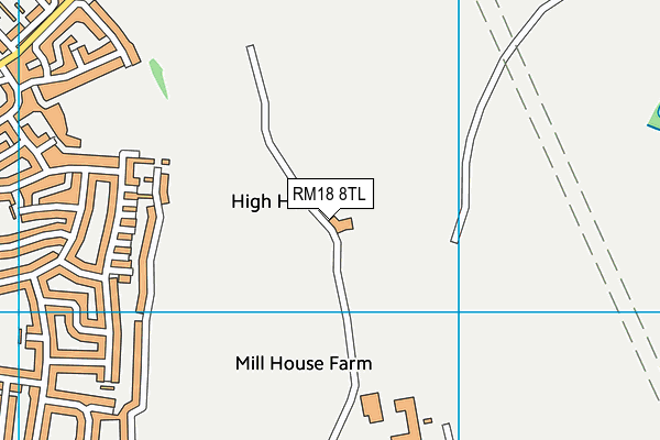 RM18 8TL map - OS VectorMap District (Ordnance Survey)