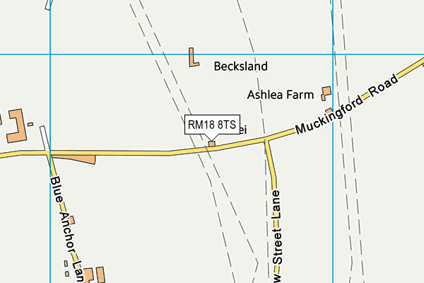 RM18 8TS map - OS VectorMap District (Ordnance Survey)