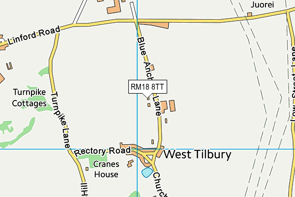 RM18 8TT map - OS VectorMap District (Ordnance Survey)