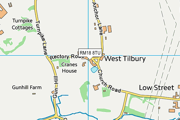 RM18 8TU map - OS VectorMap District (Ordnance Survey)