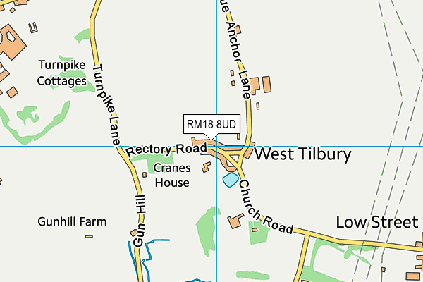 RM18 8UD map - OS VectorMap District (Ordnance Survey)