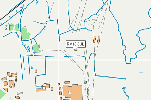 RM18 8UL map - OS VectorMap District (Ordnance Survey)