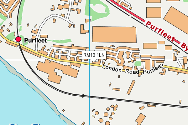 RM19 1LN map - OS VectorMap District (Ordnance Survey)