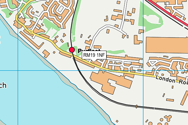 RM19 1NF map - OS VectorMap District (Ordnance Survey)