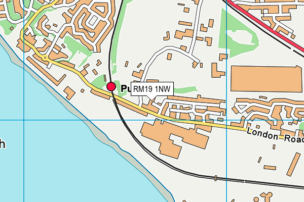 RM19 1NW map - OS VectorMap District (Ordnance Survey)