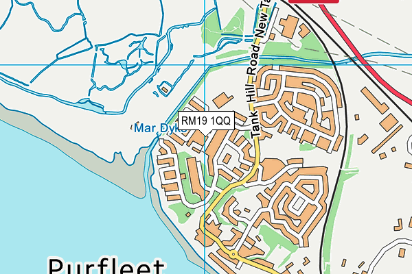 RM19 1QQ map - OS VectorMap District (Ordnance Survey)
