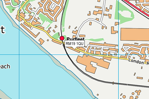 RM19 1QU map - OS VectorMap District (Ordnance Survey)