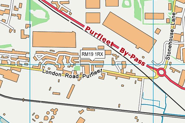 RM19 1RX map - OS VectorMap District (Ordnance Survey)