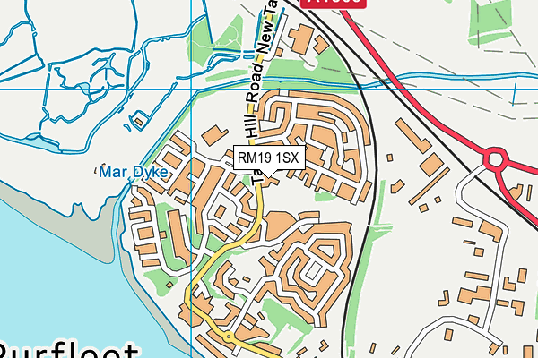RM19 1SX map - OS VectorMap District (Ordnance Survey)