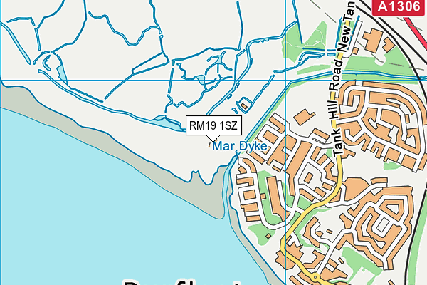 RM19 1SZ map - OS VectorMap District (Ordnance Survey)